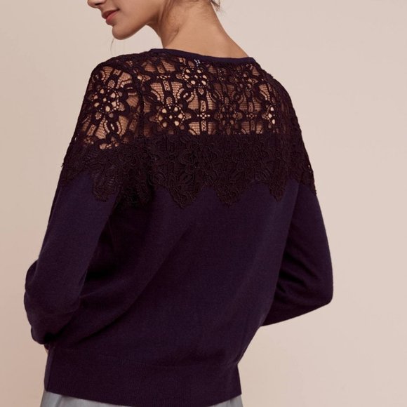 Anthropologie Mixed Media NAVY Pullover - Size Small - Picture 4 of 11